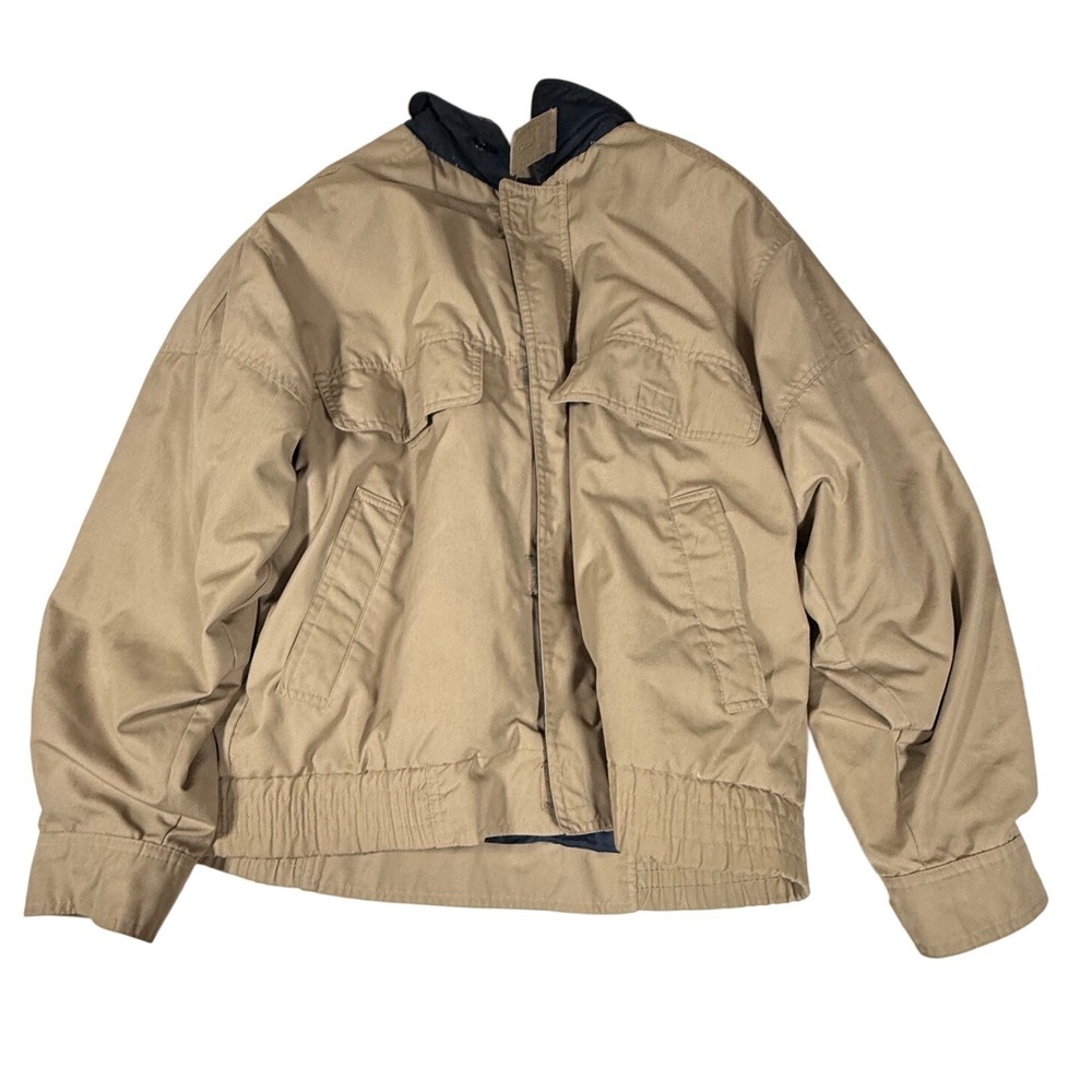 London Fog Thinsulate Bomber Jacket Mens 40 Reg Tan Plaid Liner Thermal Warmth